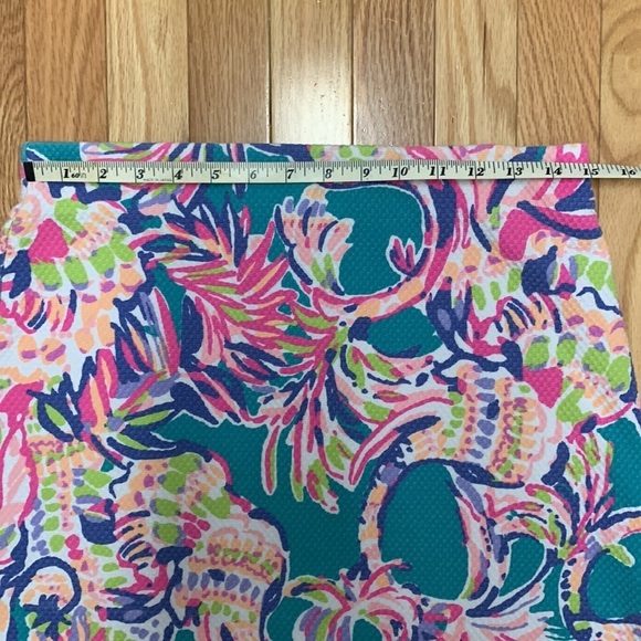 Lilly Pulitzer Neon Floral Pattern Pull on Skirt - Picture 5 of 6